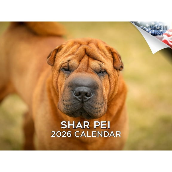 2025 2026 Shar Pei Calendar - Dog Breed Monthly Wall Calendar - 12 x 18 Open - Thick No-Bleed Paper - Giftable - Academic Teacher's Planner Calendar Organizing & Planning Calendar