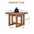 thumbnail image 3 of Walnut Solid Wood End Table - Farmhouse Style Side Table for Living Room & Bedroom, 3 of 8