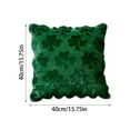 thumbnail image 2 of St. Patrick's Day Pillow Cover | Green Shamrock Embroidered Decor for Sofa & Bed | Holiday Decorative Cushion Case (Insert Not Included), 2 of 4