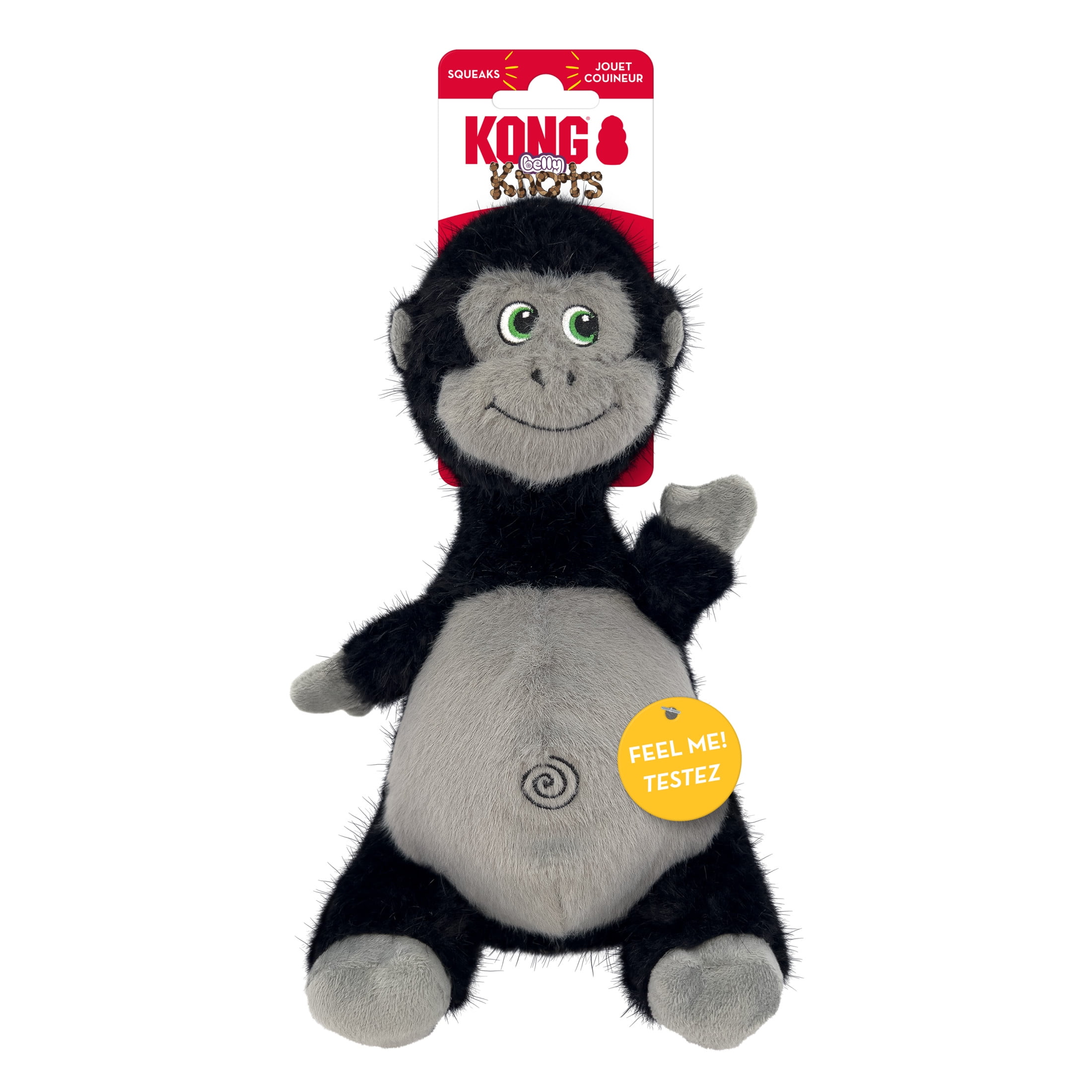 KONG® Knots Squeaker Dog Toy, Belly Gorilla, Medium/Large