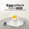 thumbnail image 5 of Ceramic Egg Cups Set of 6 Half Dozen Pack, Porcelain Hard Soft Boiled Egg Holder Keeper Container with Base, Stackable Serving Dish Plate Stand Serveware for Countertop Display Kitchen Home (White), 5 of 9