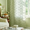 thumbnail image 4 of Curtainking Sheer Curtains for Living Room Embroidered Leaf Window Curtains 84 inch Length light Filtering Drapes Bedroom Rod Pocket 2 Panels Sage, 4 of 10