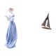 thumbnail image 5 of Figura de dama de porcelana y estatua de , adorno nórdico moderno de niña y para estantería, armario, escritorio, hotel, sala de estar., 5 of 8