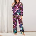 thumbnail image 2 of Sigee Color Shiny for Women’s Pajama Sets Long-Sleeved Pjs Sets for Women 2 piece Sleepwear-X-Large, 2 of 7