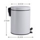 thumbnail image 1 of Cubo de basura redondo negro mate con tapa, tipo pedal, para limpieza del hogar, cocina, sala de estar, hotel, 1 of 6