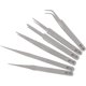 thumbnail image 1 of Juego de 6 pinzas antiestáticas de acero inoxidable Pinzas antiestáticas de acero curvadas (T-0-G), 1 of 4