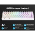 thumbnail image 3 of Geeky GK75 75% | Hot Swappable Mechanical Gaming Keyboard | 84 Keys Multi Color RGB LED Backlit for PC / Mac Gamer | ANSI US American Layout ( White , Mechanical Speed Yellow ), 3 of 7