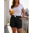 thumbnail image 6 of Gleelist Women's Plus Casual Shorts Comfy Elastic Waist Shorts Summer Short with Pockets XL-5XL, 6 of 6
