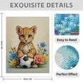 thumbnail image 3 of Diamond Art Kits for Adults - 5d Leopard Cub Soccer Flowers Diamond Painting for Adults, Diamond Art for Adults Beginners, Diamond Painting Kits for Adults for Home Wall Decor, 3 of 7
