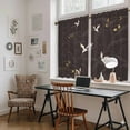thumbnail image 5 of Japanese Style Kitchen Curtain for Berdoom Living Room Cafe 45 Inch Length, Vintage Cranes Ocean Wave Black Grey Tiers Curtains Light Filtering Drapes Rod Pocket Window Treatment 2 Panels 52"Wx45"L, 5 of 8