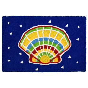 Painted Clam Shell Jellybean Accent Washable Rug 20" x 30" JB-VHT007