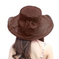 thumbnail image 3 of Hot Sale! Audhol Baseball Caps Women's Headdress Hat Women's Wedding Hat Sun Hat Flower Shade Seaside Beach Hat Brown, 3 of 3