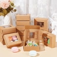 thumbnail image 5 of 20 Packs Kraft Paper Box 4x3.2x1.5 Inch Brown Candy Gift Boxes Rectangle Treat Boxes with Clear Window for Display Cookie Donut Wedding Package Supplies diy, 5 of 6