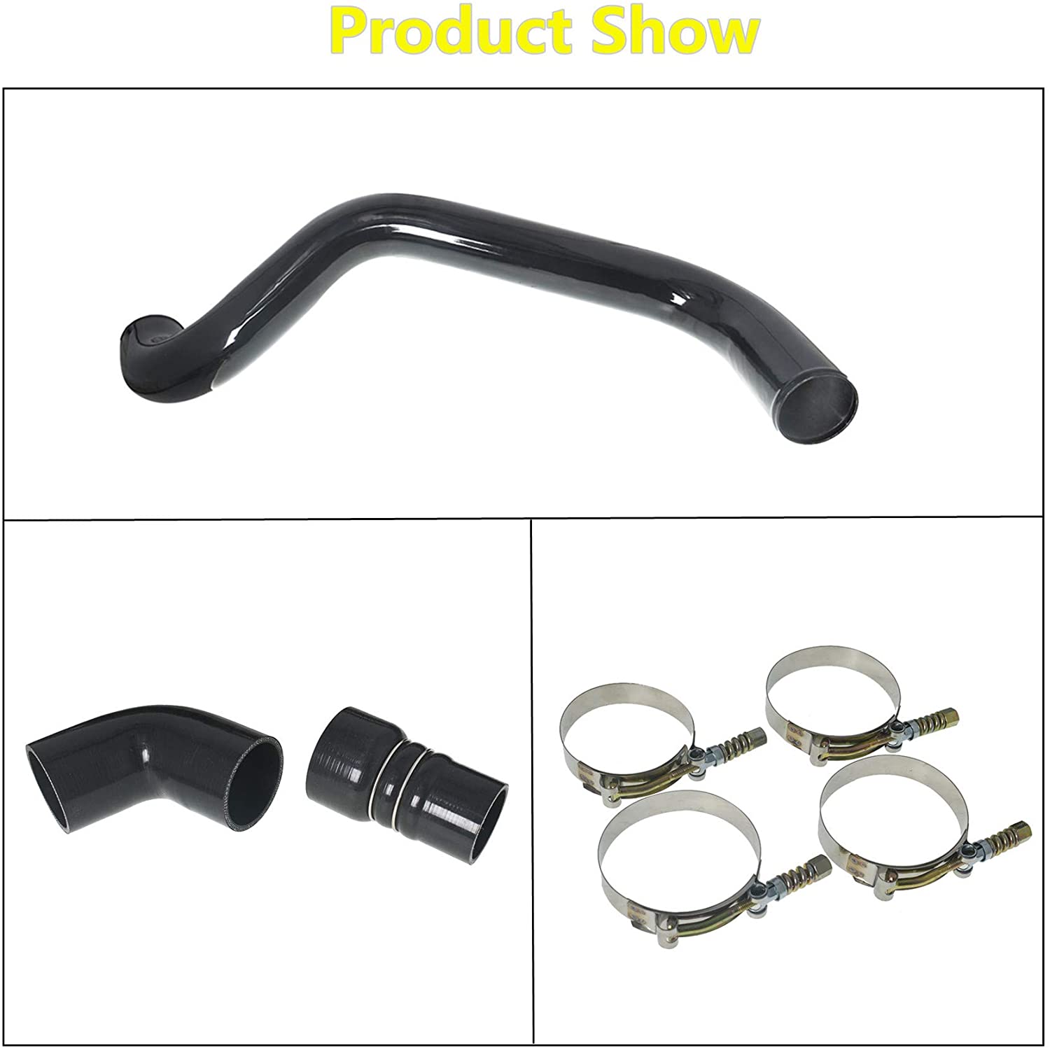 Hot Side Polished Intercooler Pipe \u0026 Boo Kit Replacement for 2004.5 ...