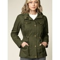 thumbnail image 2 of Made by Johnny Women's Pop of Color Anorak Parka Jacket M OLIVE, 2 of 6