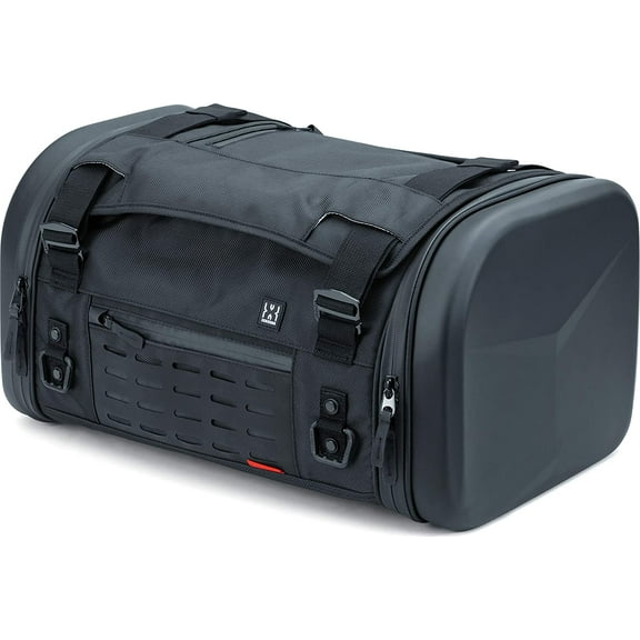 Kuryakyn 5221 XKursion XS Steward Motorcycle Travel Luggage: Weather Resistant Roll Bag with Sissy Bar Straps, Black