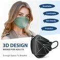 thumbnail image 3 of KN95 Face Masks Disposable Adults - 50 Pack 5 Layer Protection Dust Breathable Comfortable Respirator Women KN95 Mask Individually Wrapped, 3 of 9