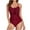 Wine, variant on Lindreshi One Piece Swimsuits for Women Women Fashion Bikini with Chest Pads Without Underwire Strap Swimsuit Beach