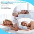 thumbnail image 2 of Hourpark Memory Foam Pillow, Ergonomic Contour Design with Cooling Tencel Cover, Dual Height Cervical Support, Queen, Light Blue, 2 of 12