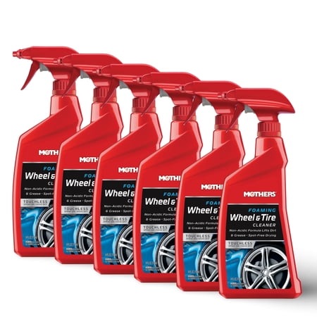 MOTHERS 05924 Foaming Wheel & Tire Cleaner 6 PACK - Non-Acidic - Spot Free - 24 oz.