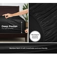 thumbnail image 3 of Royale Linen Bamboo Viscose Fitted Sheet Full Only Cooling Full Size Fitted Sheets Deep Pocket Up to 16" Organic Viscose Derived from Bamboo - Breathable & Silky Bottom Sheet (54x75 Inch, Black), 3 of 9