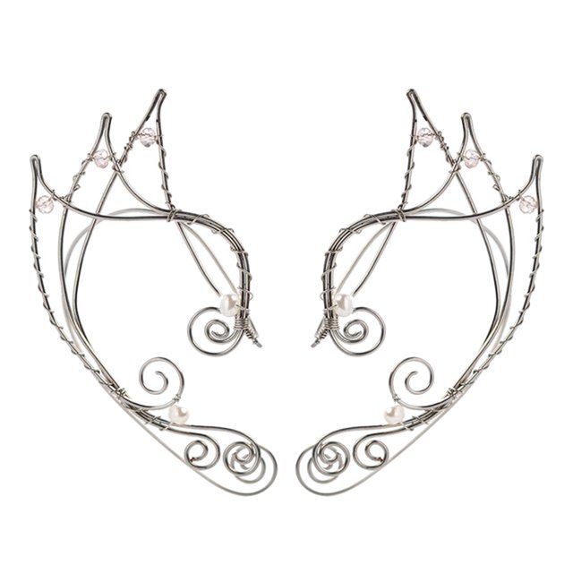 Miangastore Clips Boucles d'Oreilles Cosplay Style Courbé Multi 1 Paire 3.1x1.4in