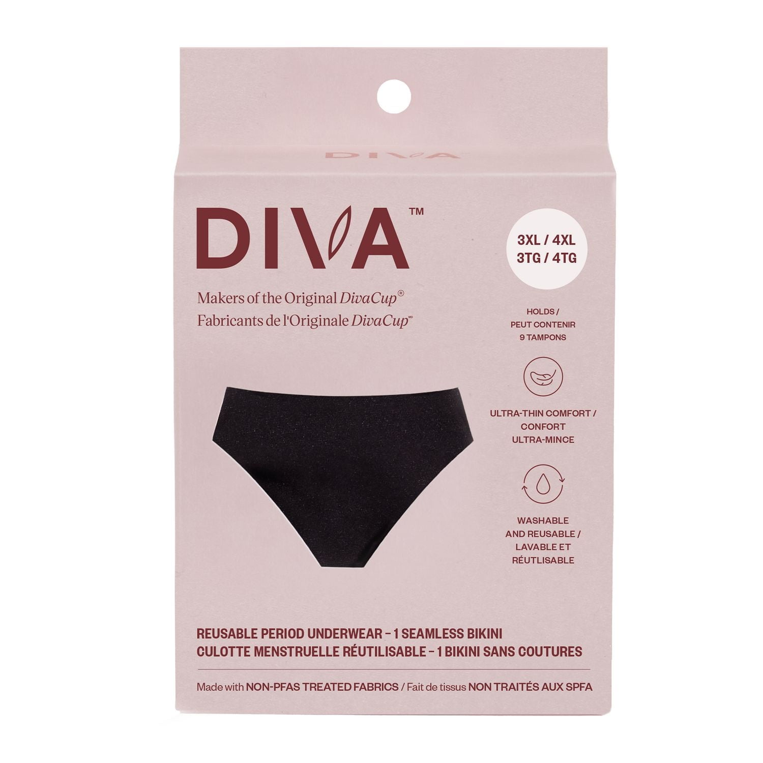 Culotte Menstruelle Réutilisable DIVA🅪 - 3XG -4XG Ultra-mince
