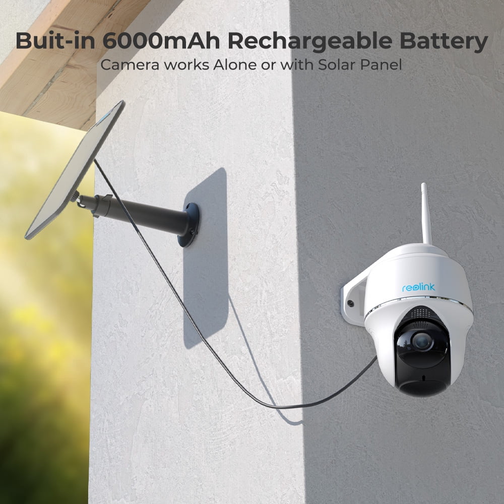 2Pcs Reolink Argus PT 2K with 3W Black Solar Panel -  2K 5MP PTZ 2.4/5GHz WIFI Outdoor Security Battery-Powered IP Camera