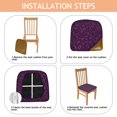 thumbnail image 4 of Purple Sun Planet Rocket Star Pattern Seat Covers for Dining Room Chairs Set Of 4,Stretch Printed Washable Chair Seat Cover with Elastic Ties and Button,Removable Waterproof Couch Cushion Covers, 4 of 6