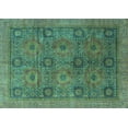 thumbnail image 1 of Ahgly Company Indoor Rectangle Oriental Turquoise Blue Modern Area Rugs, 8' x 10', 1 of 4