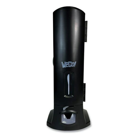 Wego 56101100 WeGo 10.22 in. x 12.5 in. x 23.75 in. Utensils Dispenser - Black