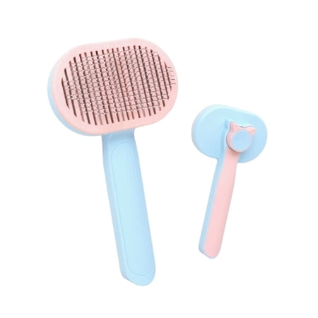 Self Cleaning Pet Hair Removal Brush Soft Gentle Exfoliating Grooming Tool for Dogs Cats Sensitive Skin Daily Household Hair Cleansing Use