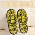 thumbnail image 2 of Balery Yellow Butterflies Pantuflas de Casa de Felpa Silenciosas con Diseño Estampado, Zapatillas Cómodas Antideslizantes de Algodón para Interior-Medium, 2 of 8