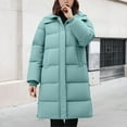 thumbnail image 2 of iOPQO Long Puffer Coat Women Womens Long Winter Coat Parkas for Women Puffer Jacket Womens Puffer Jacket Womens Hooded Winter Coats for Women Puffer Women's Winter Coats Green M, 2 of 5