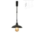 thumbnail image 1 of FSLiving Adjustable Height Track Pendnat Light H-Type Industrial Retractable Track Spotlight with Telescoping Rod Gimbaled Lamp-Post Halo Track Instant On Cover Lamp, Matte Black - 1 Light, 1 of 7