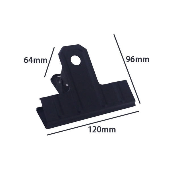 Clips de Toro Grandes Negros Engrosados, 2 Piezas Abrazaderas de Clip de Papel para Carpeta de Metal para Cocina de Oficina, Tablero de Dibujo, Manualidades