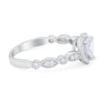 thumbnail image 5 of Art Deco Heart Promise Ring Rainbow CZ 925 Sterling Silver Size 9, 5 of 5