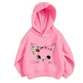 thumbnail image 5 of Mercatoo Kids Cute Cat Print Hoodies Trendy P??eppy ??2k Solid Hooded Sweatshirts Long Sleeve Casual Clothes with Pokets, 5 of 5