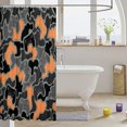 thumbnail image 3 of Manfei Retro Gamer Camo Shower Curtain 72Wx78L, Vintage Gaming Camouflage Bath Curtain, Gray Orange, 3 of 5