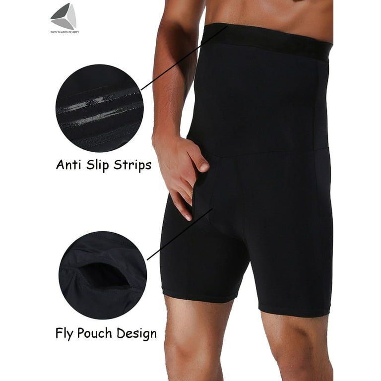 PULLIMORE Mens Tummy Control Shapewear Shorts High Waist SXLimming Body  Shaper Boxer Briefs (XL, Black)