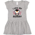 thumbnail image 3 of Inktastic I Love My Mommy with Cute Penguin and Hearts Girls Toddler Dress, 3 of 5
