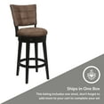 thumbnail image 5 of Hillsdale Kaede Faux Leather and Wood Swivel Bar Height Swivel Stool, Chestnut/Black, 5 of 12