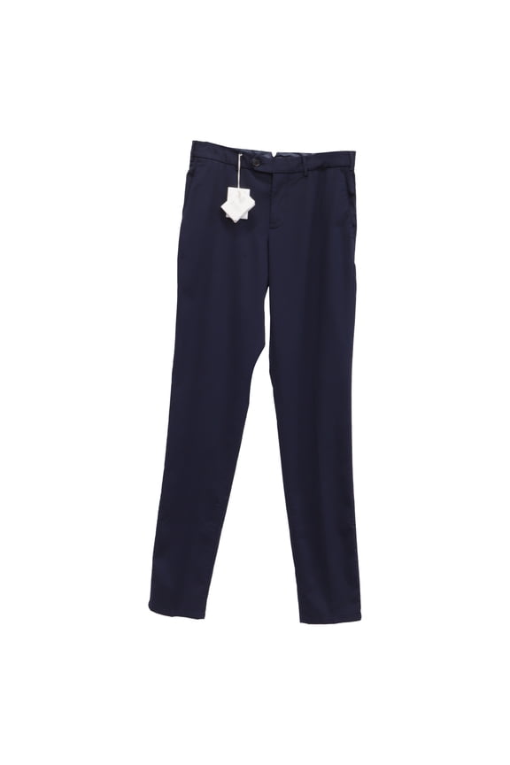Pre-Owned Brunello Cucinelli Gabardine Trouseres in Navy Blue Cotton