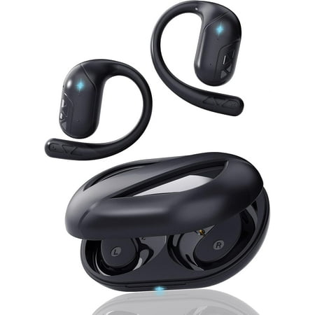 Open Ear Bluetooth V5.4 Sport Earbuds Lightweight IP54 Waterproof 50H Playtime Charging Case