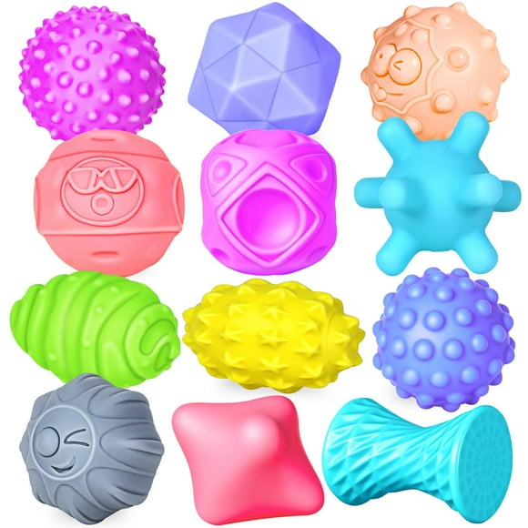 Juguete Montessori Sensory Balls Ynanimery para niños pequeños, 12 unidades