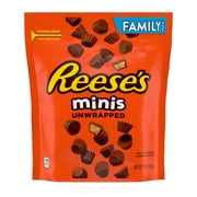 Reese's Minis Milk Chocolate Unwrapped Peanut Butter Cups Candy, Family Pack 14 oz