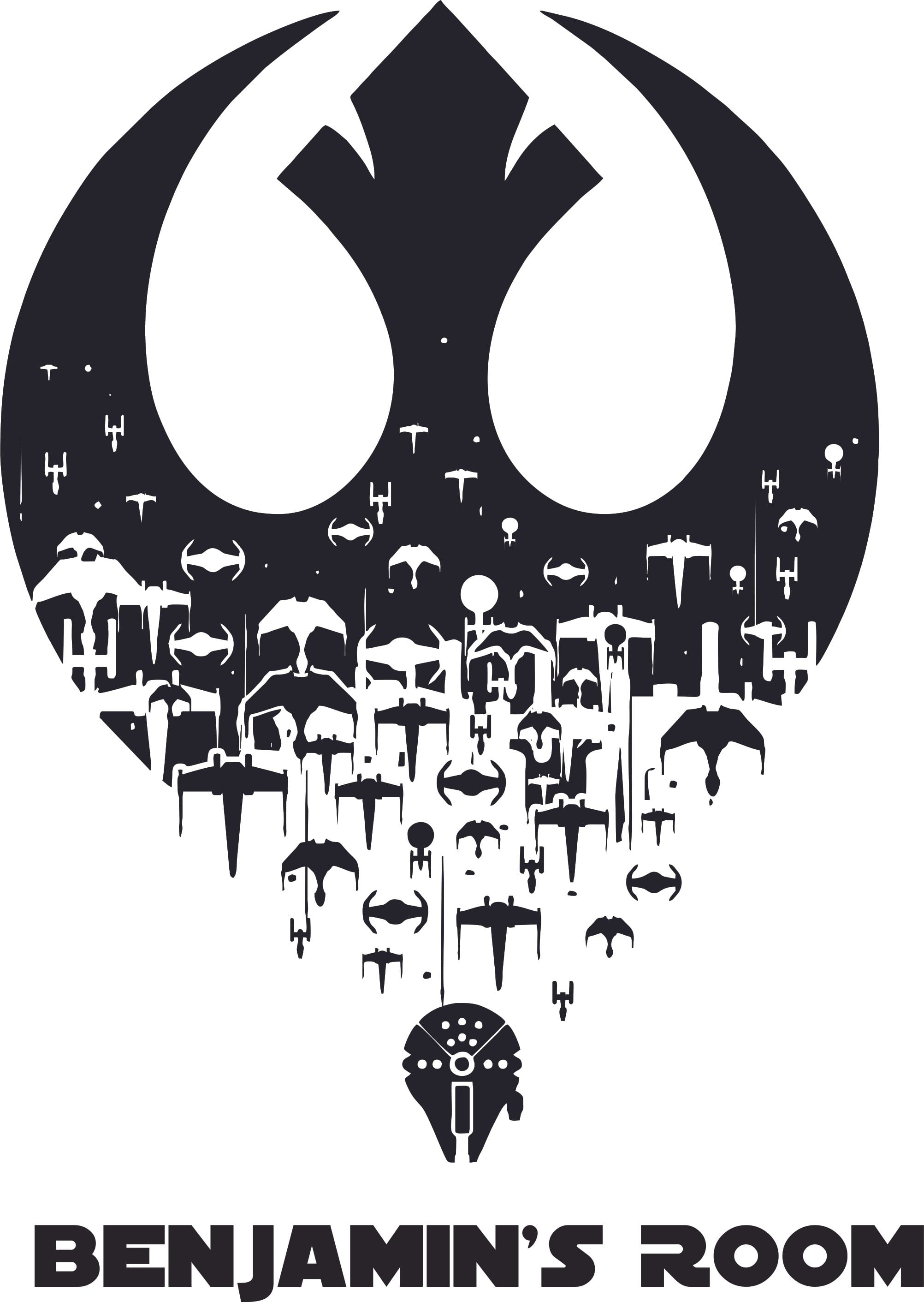 Star Wars Symbols Ship Cartoon Character Design Customized Wall Art