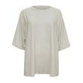 thumbnail image 3 of Womens Short Sleeve Oversized Tops Summer Crew Neck Loose Casual Tee T Shirt Casual T Shirt Loose Casual T Shirt Shirts for Women Tall Long Sleeve Spandex Shirt Women T Shirts Spandex Active Womens, 3 of 6