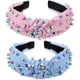 thumbnail image 1 of 2 diademas para mujer, diadema con nudos de perlas para niñas, diadema con gemas adornadas con joyas de colores y perlas de imitación, 1 of 5