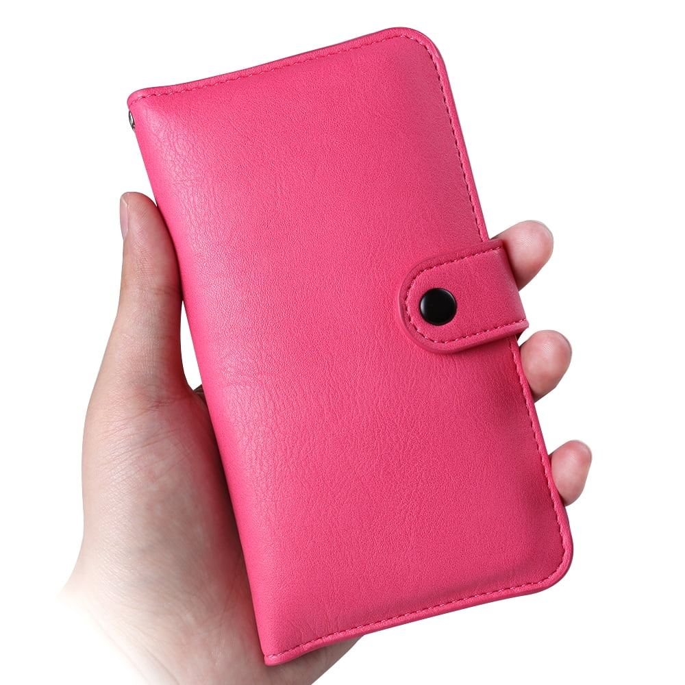 Durable And Slim Vegan Leather Flip Wallet Phone Case For Apple iPhone XS / XR / X With Classic Design And Dedicated Card And ID Slots (Magenta)